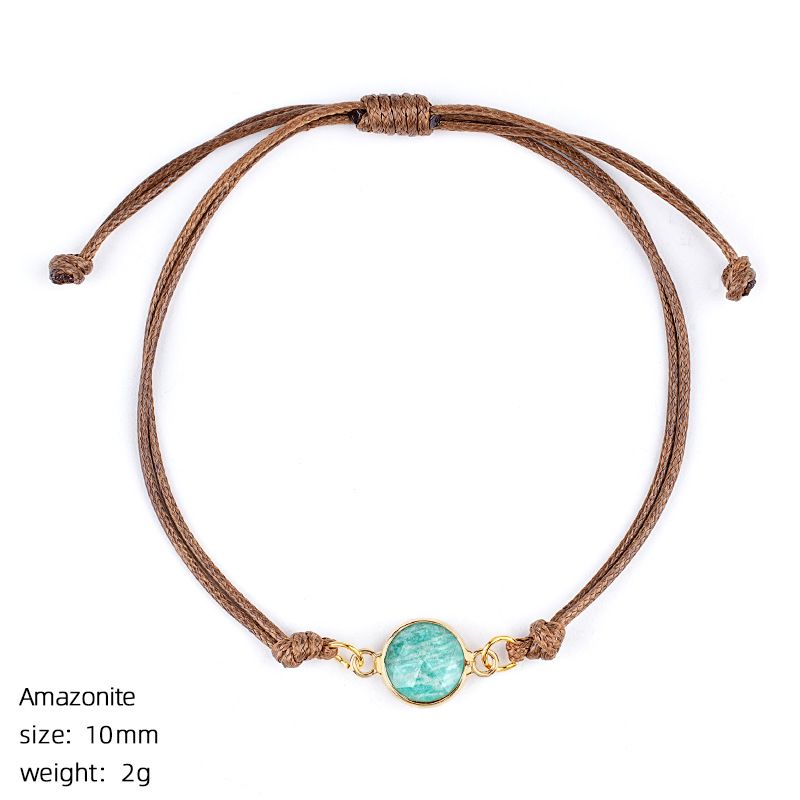 Pulseira de cristal natural retro boêmio tecido à mão ajustável corte de pedra bruta transfronteiriça fornecimento especial