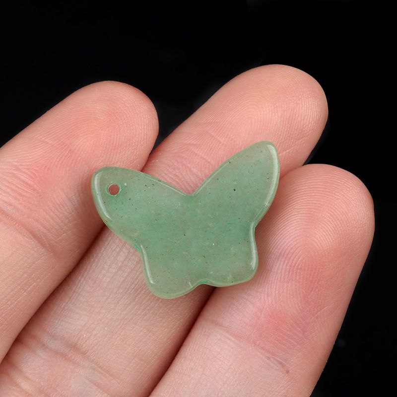 1765-Pingente de borboleta de pedra de ágata de cristal natural DIY pulseira de borboleta de pedra natural acessórios de colar