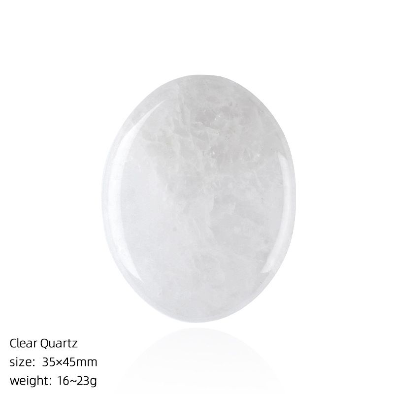 1537  35 * 45Mm de cristal natural de pedra de palma duplo plano polegar pedra de poder gravura criativa material de pedra rúnica