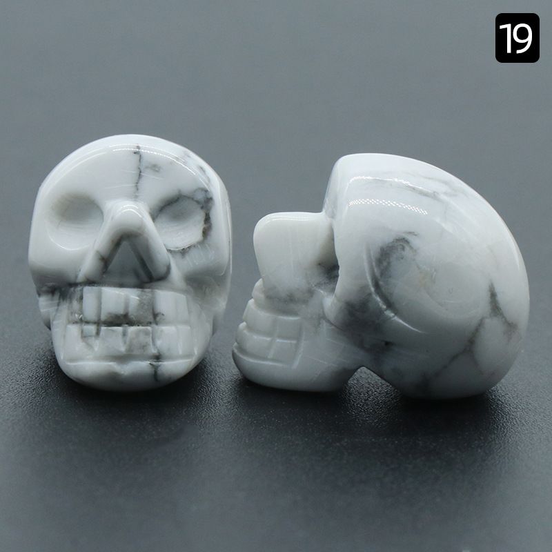 1554-25Mm Crânio de Ágata de Cristal Natural Esculpido Fantasma Cabeça Cerca De 1 Polegada Crânio Pequeno Ornamento De Halloween