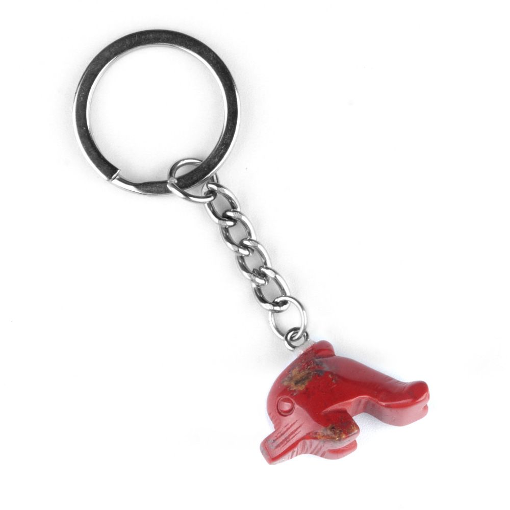 1949-Chaveiro Little Dolphin, pingente de chaveiro animal gravado em pedra de ágata de cristal.
