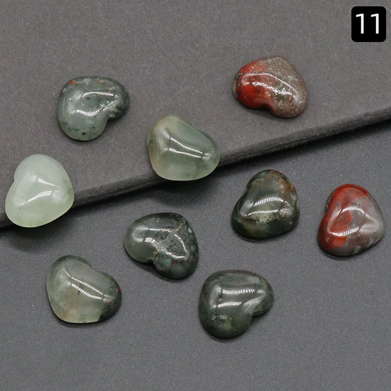 1221-15 × 18mm superfície do anel de amor, forma de coração curvado único de cristal natural, coração plano de pêssego DIY incrustado em pedra solta