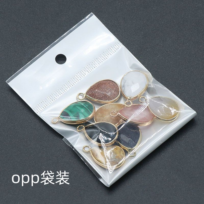 1375-Pingente de gota de água com bainha de cristal natural pendurado pingente de gota de água DIY pulseira colar material de jóias