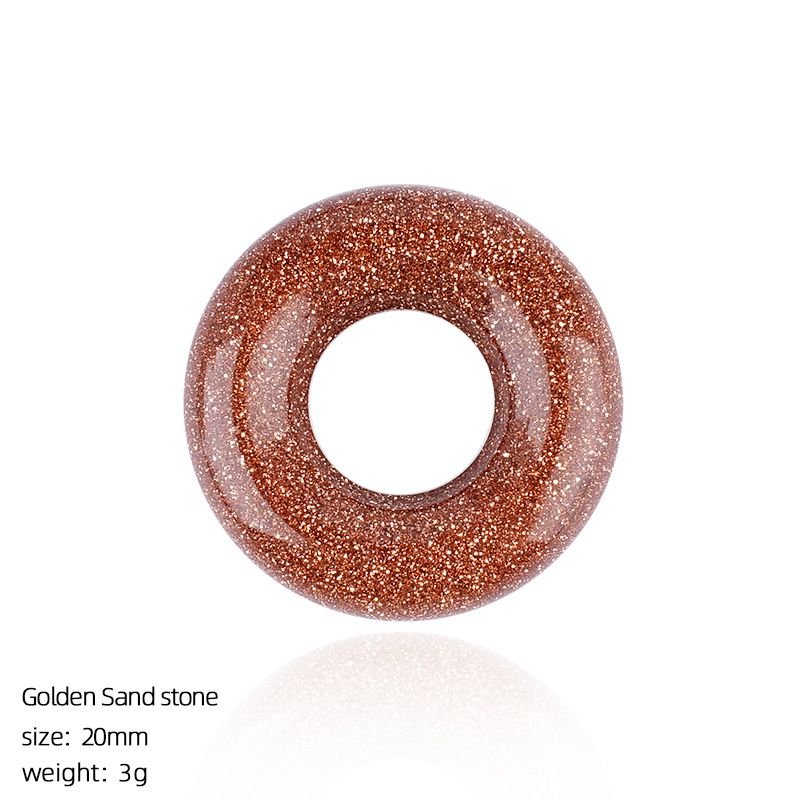 20Mm Ametista Donut Pingente Brincos DIY Pulseira Colar Anel Redondo Cristal Natural Acessórios Bagel