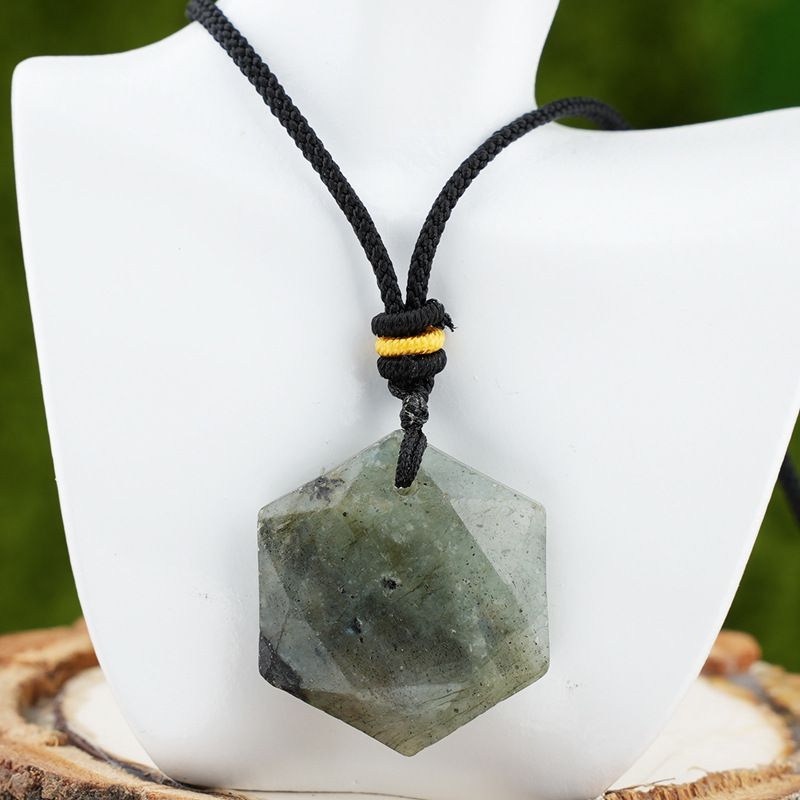Pingente de hexagrama de cristal natural, pedra olho de tigre ametista, colar de pedra semipreciosa de cristal branco, pingente de joias.