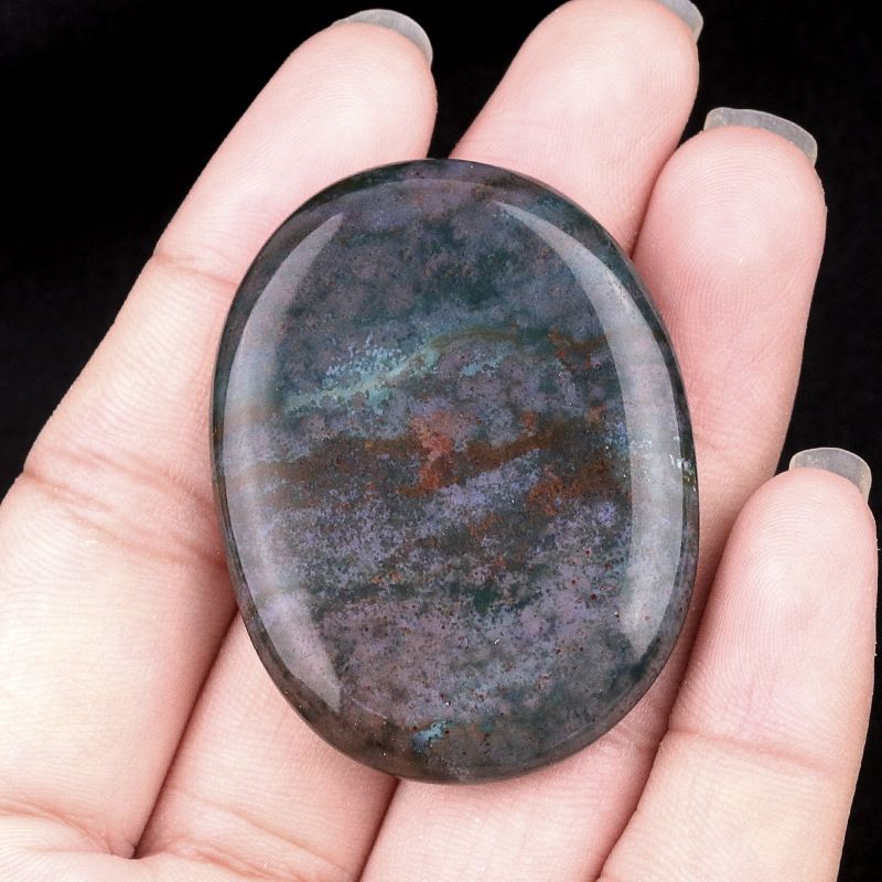 1537 Pingente oval oval duplo plano Worrystone irregular com letras ovais de cristal natural