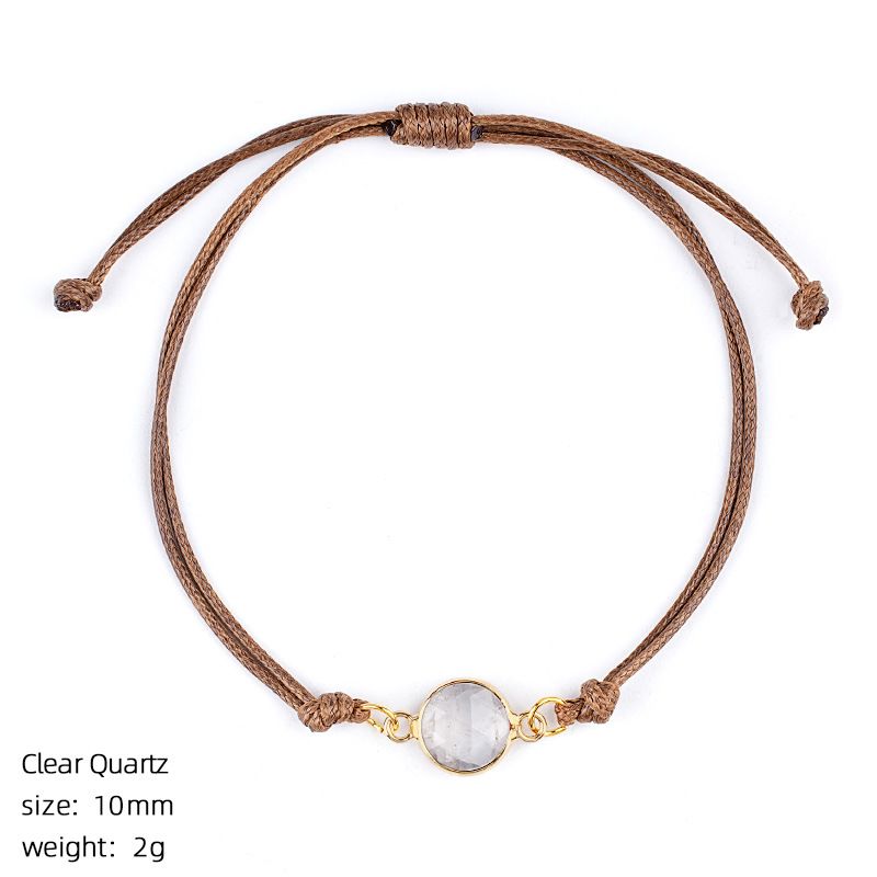 Pulseira de cristal natural retro boêmio tecido à mão ajustável corte de pedra bruta transfronteiriça fornecimento especial