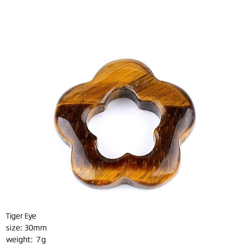 30Mm pingente de flor de cristal natural antigo DIY colar brincos pingente oco pedra áspera flor de ameixa acessórios de jóias