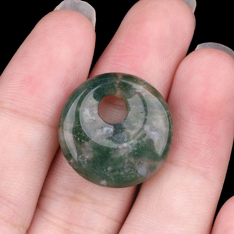 2303-20mm Pedra de Cristal Natural com Furo de Paz Pingente Fivela Princesa Acessório Nostálgico DIY