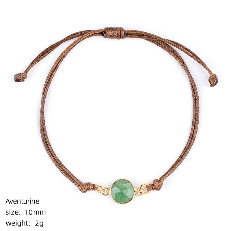 Pulseira de cristal natural retro boêmio tecido à mão ajustável corte de pedra bruta transfronteiriça fornecimento especial