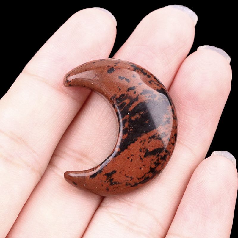 1602-30Mm lua, forma crescente de pedra de ágata de cristal natural DIY lua não porosa acessórios material