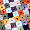 2089-Amethyst ágata pedra semi-preciosa 16mm abertura 5mm quadrado grande buraco contas soltas acessórios de jóias DIY