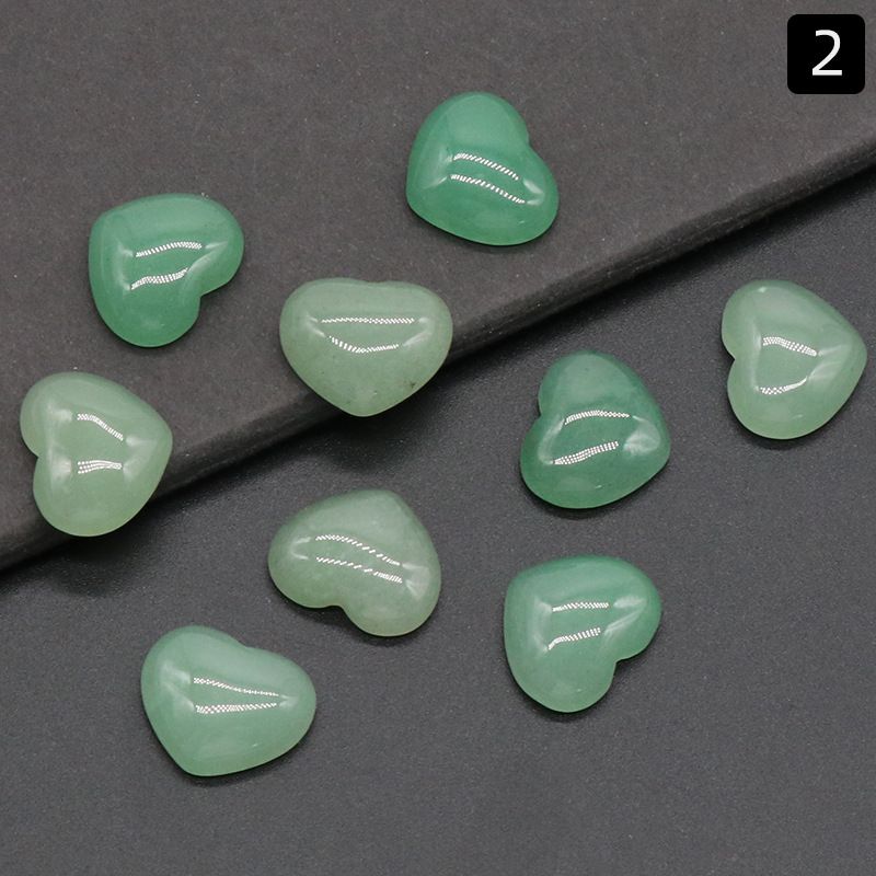 1221-15 × 18mm superfície do anel de amor, forma de coração curvado único de cristal natural, coração plano de pêssego DIY incrustado em pedra solta