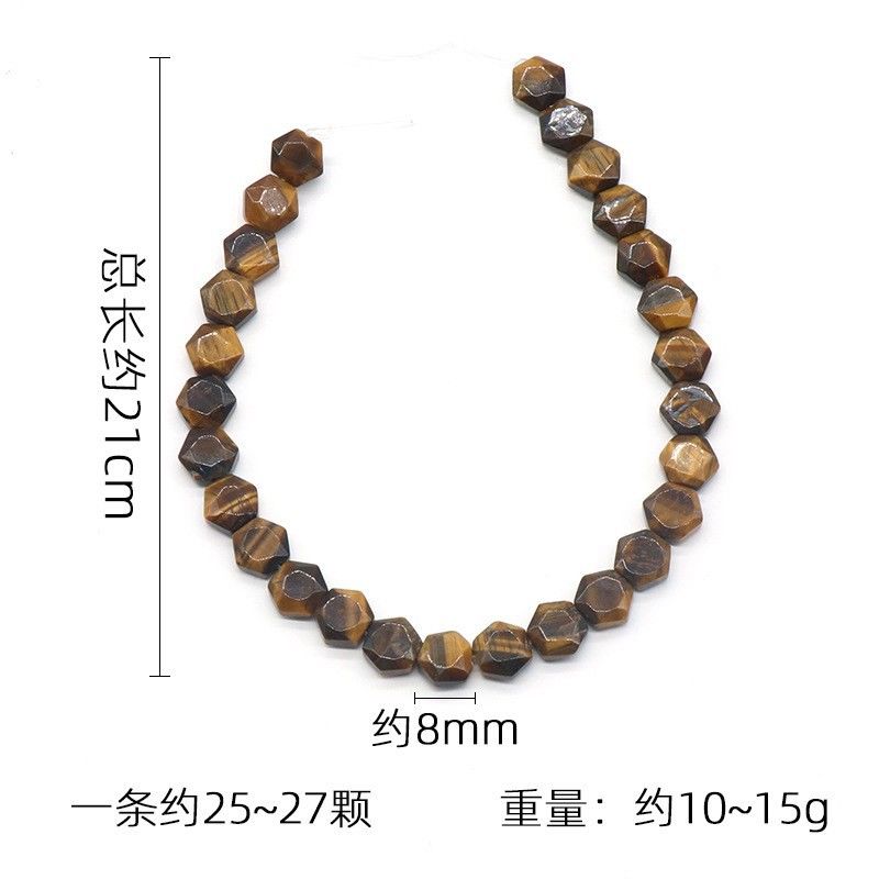 1425-8Mm corte hexágono, pedra de ágata de cristal hexagrama contas soltas DIY pulseira colar material de jóias