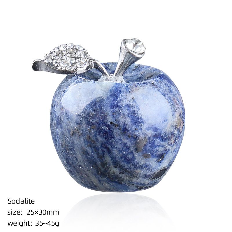 Transfronteiriço 30mm ornamento de maçã de pedra natural Presente de Natal Véspera de Natal decoração de mesa cristal ágata maçã grande