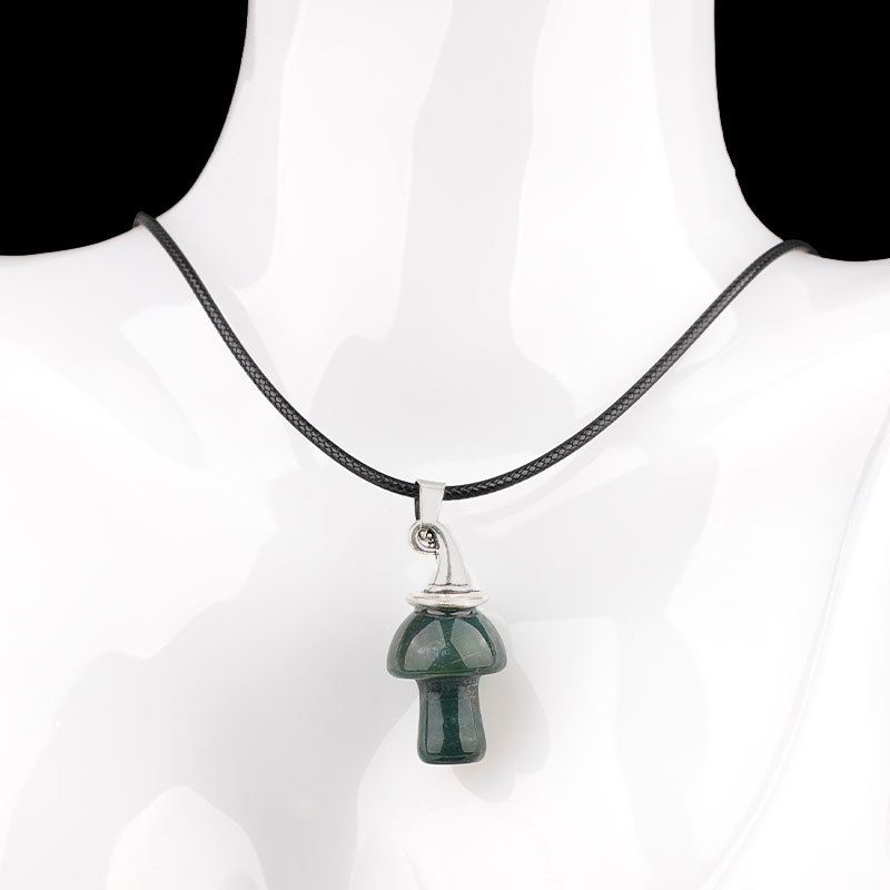 Pingente De Cogumelo De Chapéu De Bruxa De Cristal Natural