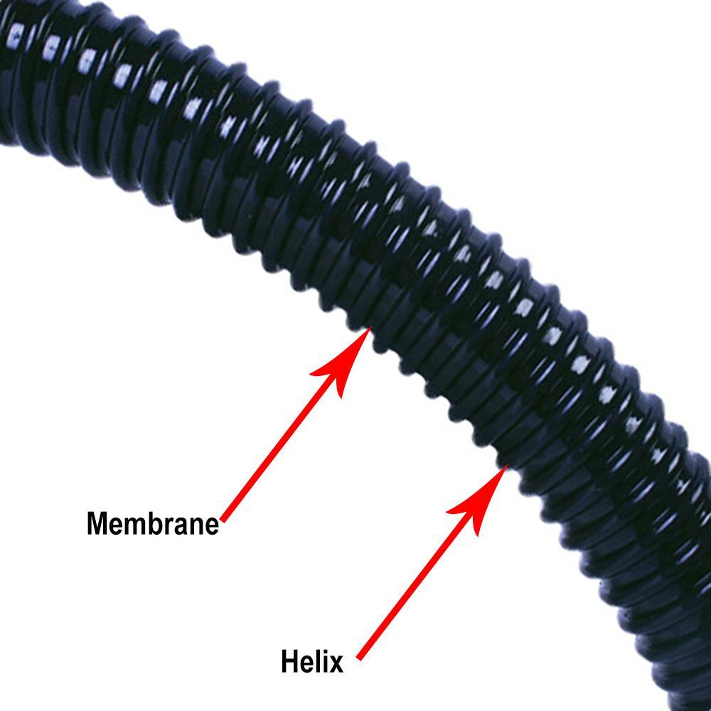 1-1/2 in. Dia x 100 ft. UL Sizing Black Non Kink, Corrugated, Flexible PVC Pond Tubing