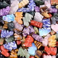 2080-Pedra de ágata de cristal natural 1in coelho gravado, mini animal micro-cena pequeno ornamento