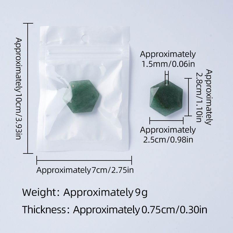 Acessórios de pingente de hexagrama de cristal natural Agate perfurado corte geométrico grande satélite colar de pedra