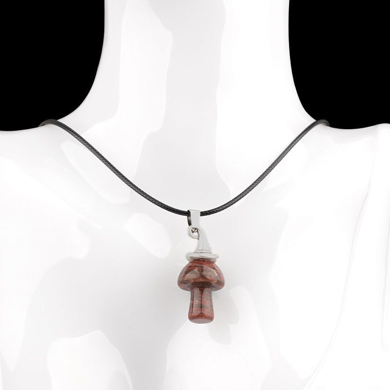 Pingente De Cogumelo De Chapéu De Bruxa De Cristal Natural