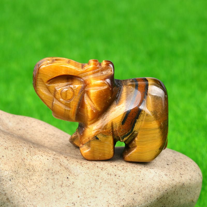 1 polegada escultura animal elefante, pó natural cristal ágata jade escultura animal elefante artesanato ornamento transfronteiriço