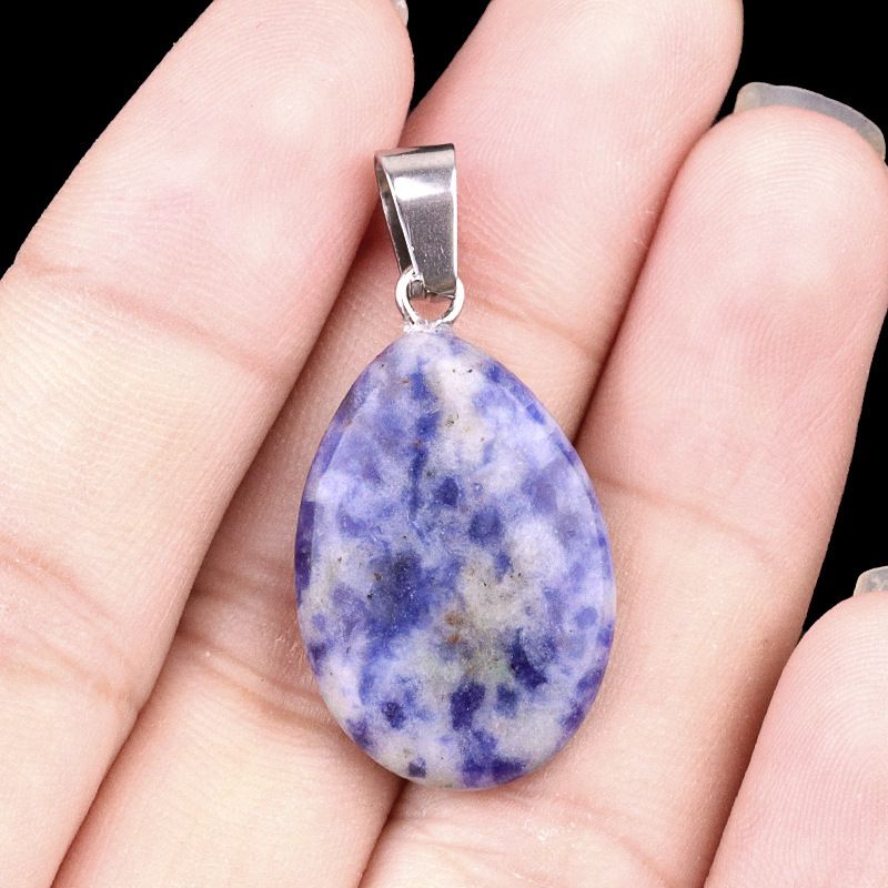 1743-16X24mm pedra de cristal natural ágata pingente de gota de água plana, pingente de pedra DIY acessórios de jóias