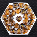 2315-Runes Natural Crystal Love Luhn Rune Stone Rune Semi-Precious Stone Engraved 25 saco de pano
