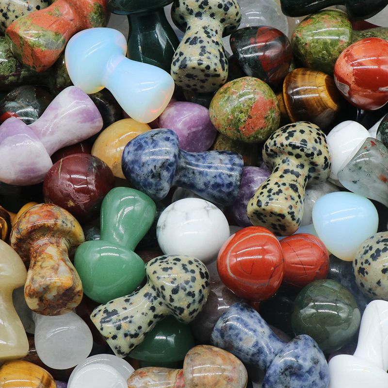 1442-Cogumelo grande de cristal natural Cogumelo 35mm DIY micro-paisagem Mori paisagismo jardim vaso de flores ornamento decorativo