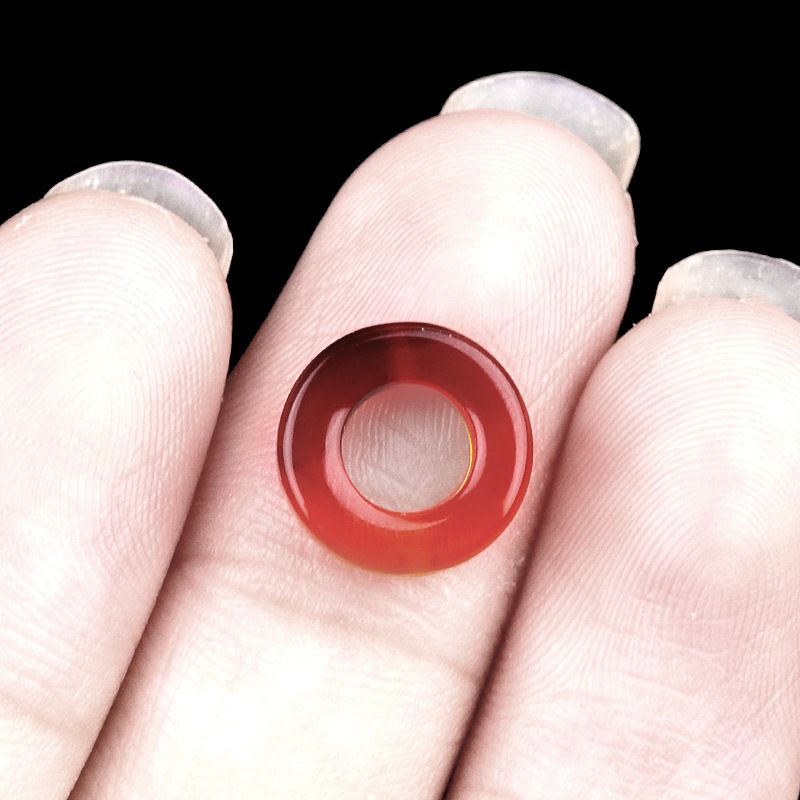 2053-Pedra de cristal natural ágata círculo oco contas soltas Pingente DIY colar pulseira acessórios contas