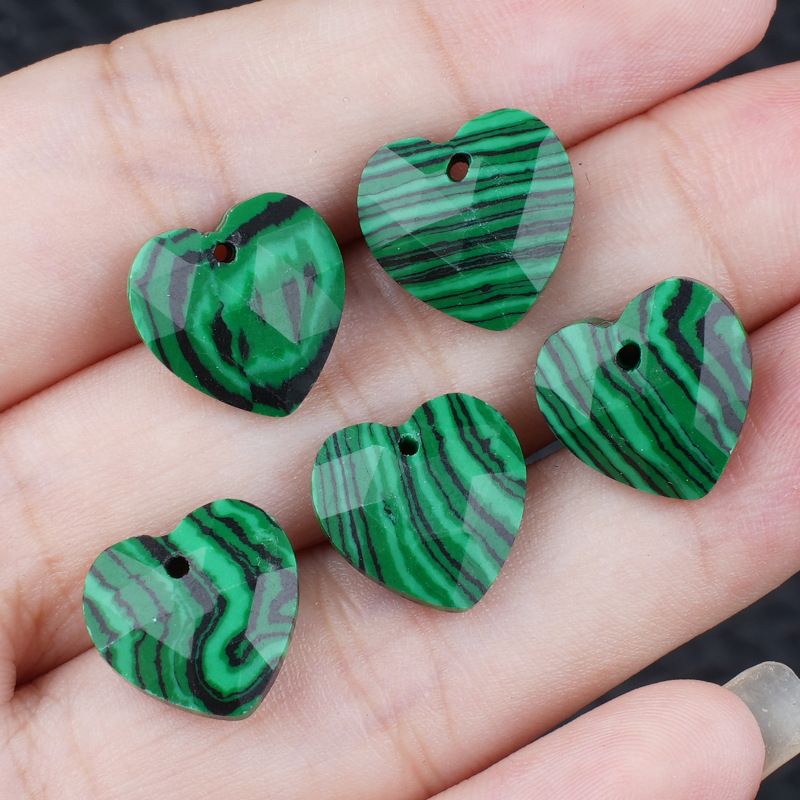 13Mm cristal ágata jade corte amor pingente DIY colar pulseira brincos jóias acessórios material