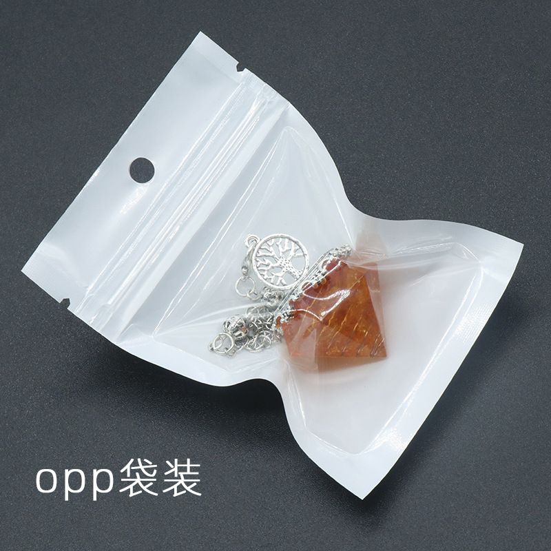 1413-Pêndulo em forma de diamante resina de ágata de cristal natural cascalho pêndulo em forma de diamante