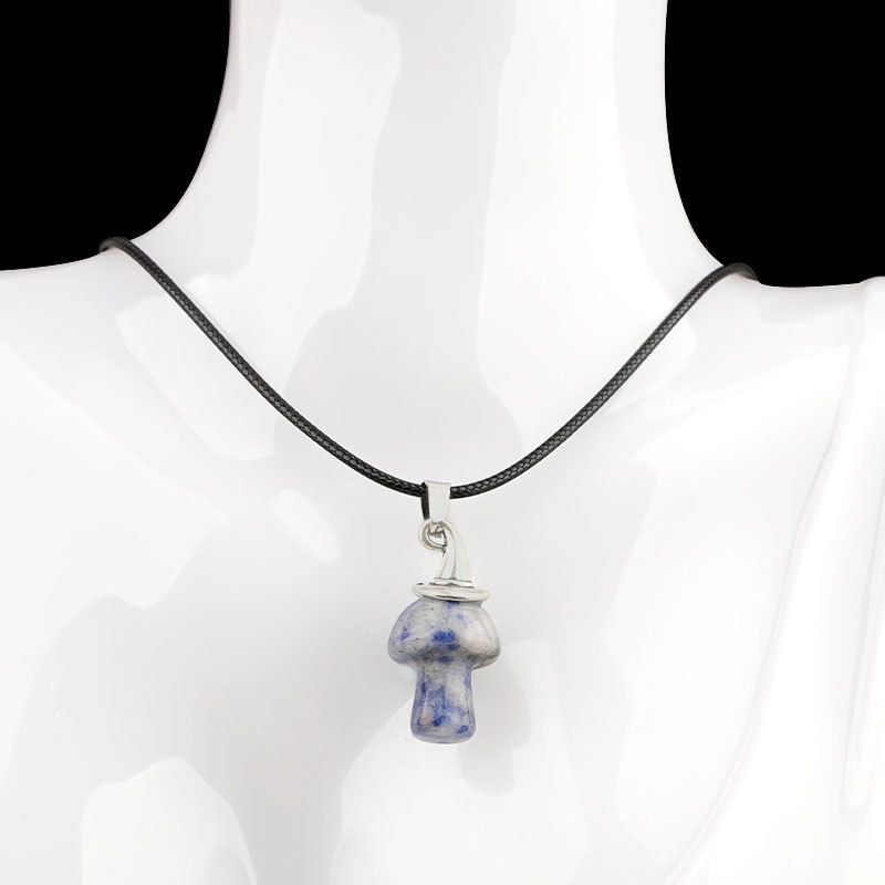 Pingente De Cogumelo De Chapéu De Bruxa De Cristal Natural