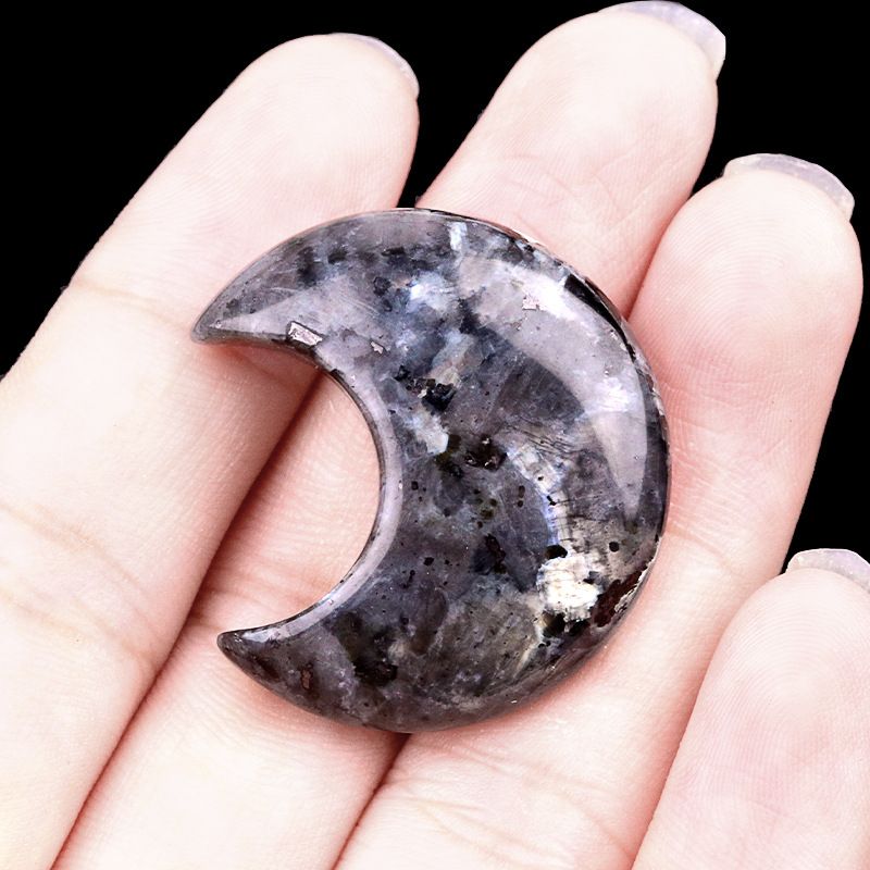 1602-30Mm lua, forma crescente de pedra de ágata de cristal natural DIY lua não porosa acessórios material