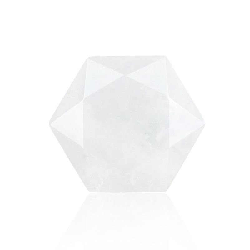 Vendas diretas de fábrica hexagrama de pedra de cristal natural acessórios de jóias ágata dupla face não porosa David estrela alça de pedra nua