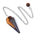 Pêndulo 1749-38Mm, pêndulo de pedra de cristal natural polida pingente de coluna hexagonal DIY