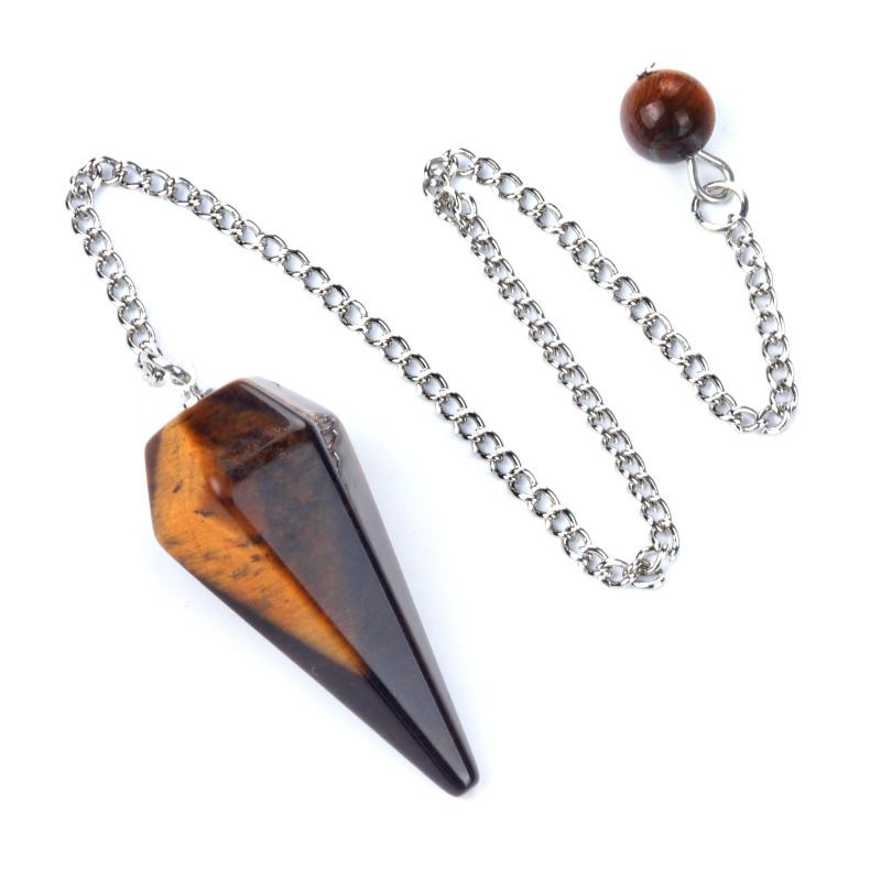 Pêndulo 1749-38Mm, pêndulo de pedra de cristal natural polida pingente de coluna hexagonal DIY