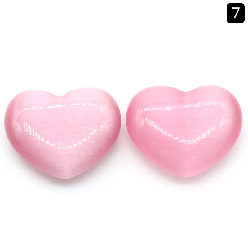 1258-Opala coração grande 30mm enfeite de pedra solto em forma de coração colorido pêssego alça de mão de doce DIY cor de jóias