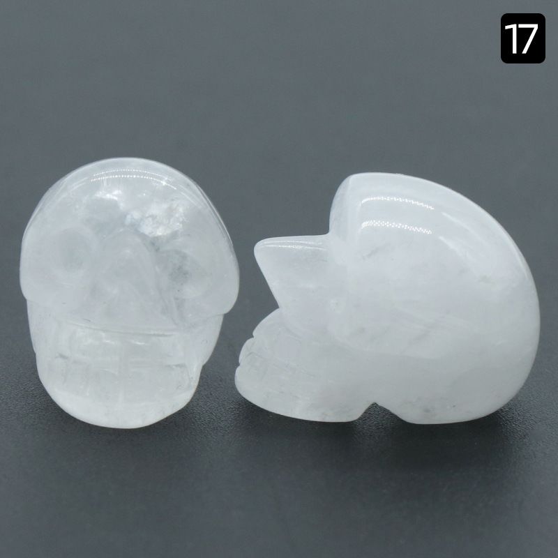 1554-25Mm Crânio de Ágata de Cristal Natural Esculpido Fantasma Cabeça Cerca De 1 Polegada Crânio Pequeno Ornamento De Halloween