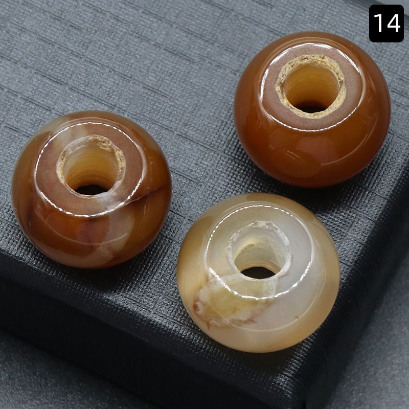 1331-12X18 _ grande furo ábaco 6mm grande furo de cristal natural ágata grande furo contas DIY corda trançada material de corda de mão