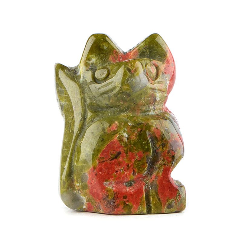 1 polegada ornamento de gatinho de pedra semipreciosa esculpido à mão ametista gato criativo enfeite de mesa