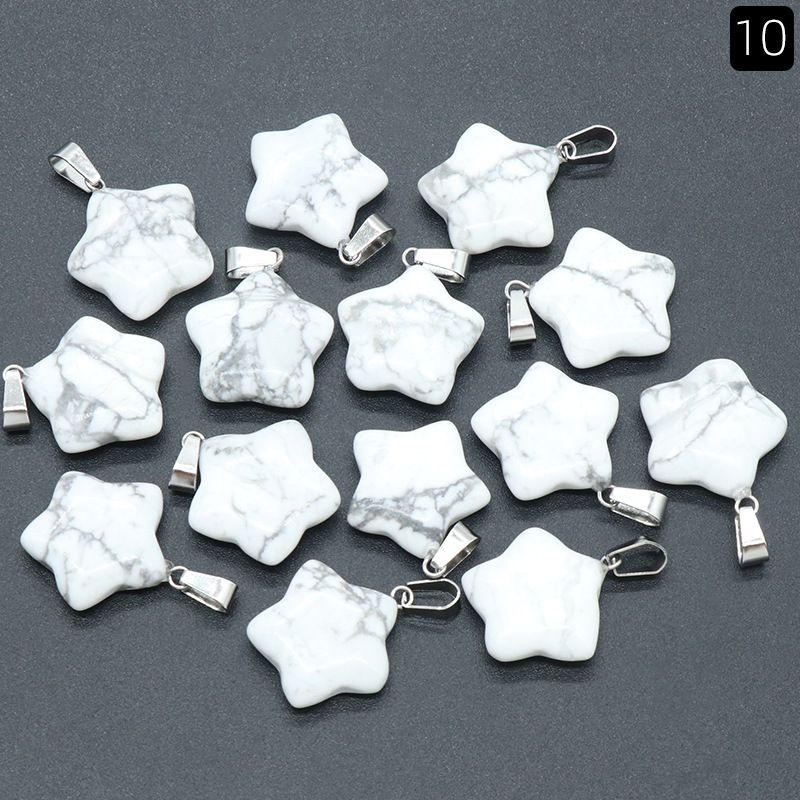 Pingente de pentagrama de 1460-20Mm, pingente de pentagrama de pedra natural semi-preciosa Brincos DIY Colar Acessórios