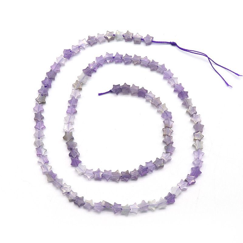 Contas de estrela de cinco pontas de jade de ágata de cristal, contas soltas de estrela DIY pulseira colar brincos acessórios materiais