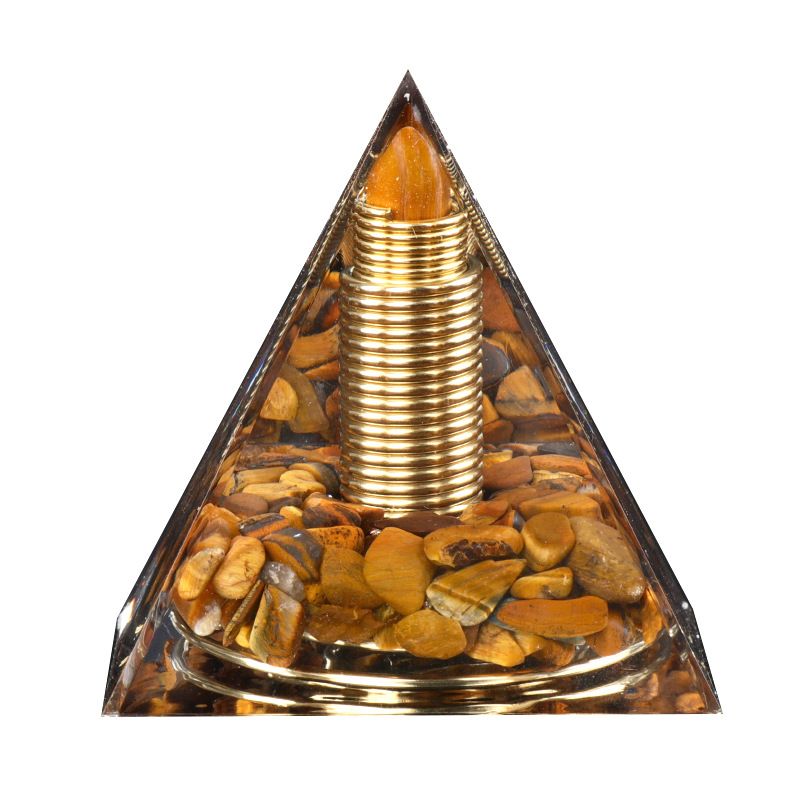 Artesanato de pirâmide de resina de venda quente Ornamento de pirâmide de cristal epóxi criativo feito à mão