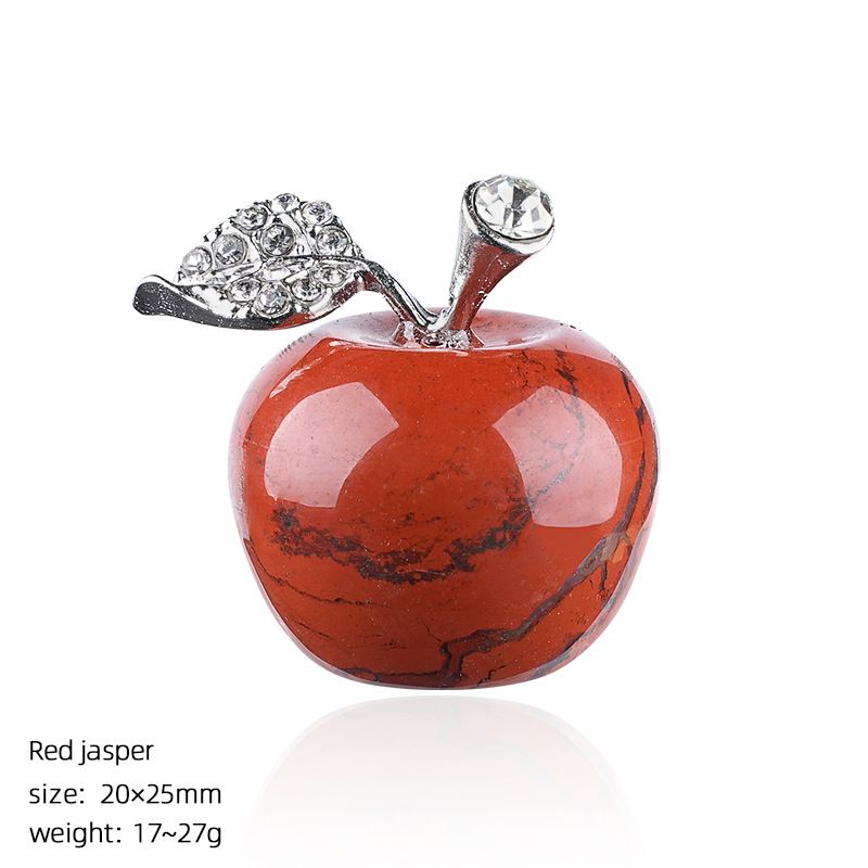 25Mm maçã de cristal natural transfronteiriça Véspera de Natal Presente de Natal enfeite de decoração de casa jade ágata maçã