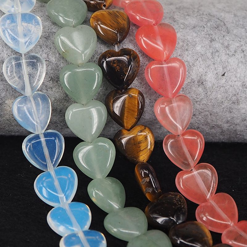 Cristal pedra ágata jade pêssego coração solto contas multi-color trabalho em andamento coração em forma de acessórios de jóias DIY