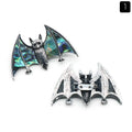 1533-AbaloneShell Abalone Shell Bat Broche Colar, liga incrustada Shell Pingente