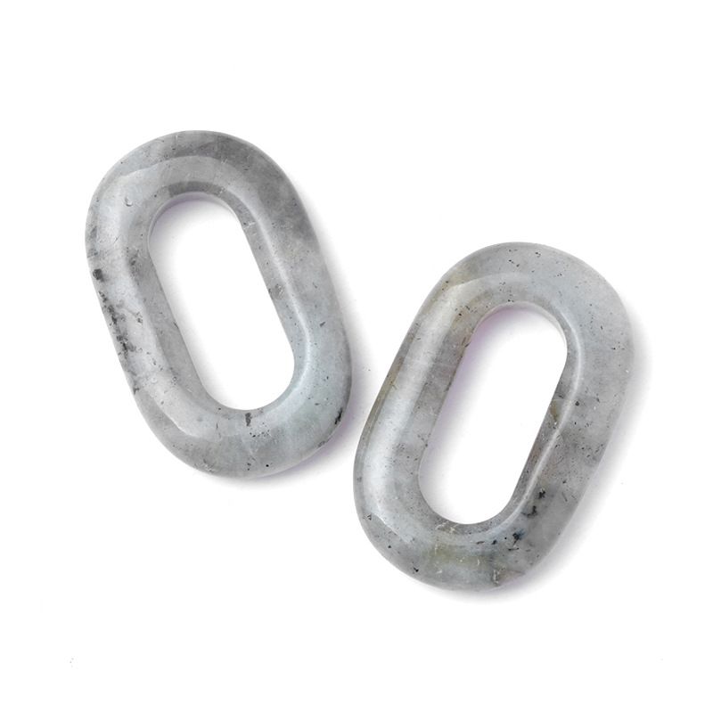 1616-Pingente de anel de ametista natural, pedra semi-preciosa grande círculo oval DIY colar de mão acessórios