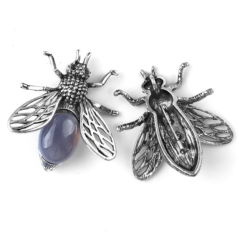 Pingente de broche de abelha 1650-48Mm de uso duplo, incrustado em liga de cristal ágata meio tesouro Pingente de broche de joias