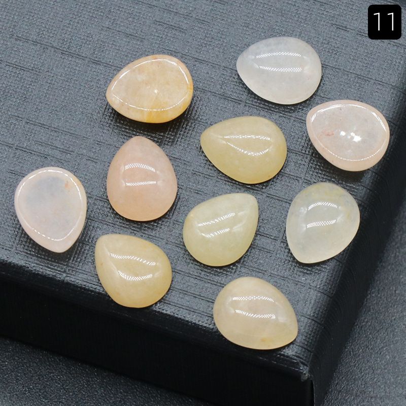 1475-8X10mm superfície do anel de gota de água cristal natural superfície única curva geométrica DIY jóias incrustadas com acessórios de pedra solta