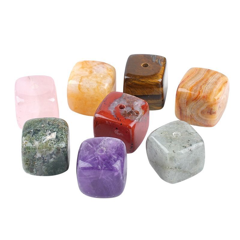 Incenso de cristal natural base plug criativo casa escultura em pedra áspera único buraco quadrado pedra preciosa fio de ágata incenso titular